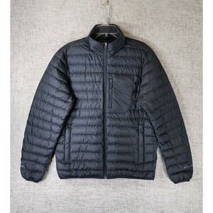 Eddie Bauer Goose Down Puffer Jacket Mens M Black EB650 Chest Pocket Nice!